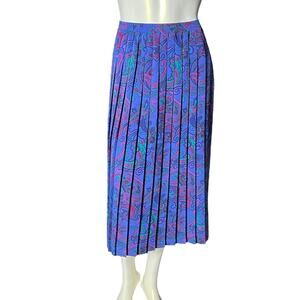 Alfred Dunner Purple Pleated paisley boho Skirt Size 16
